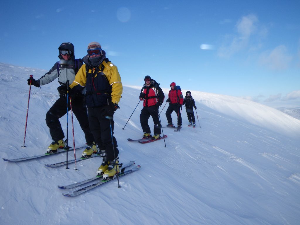 Image of participants on the hills during an Active Outdoors backcountry ski tour