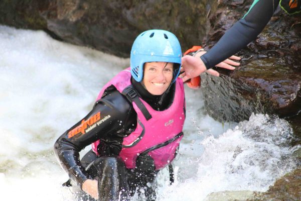 Canyoning in Scotland Happy rapid