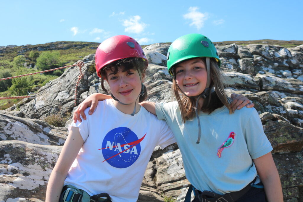 Kids climbing