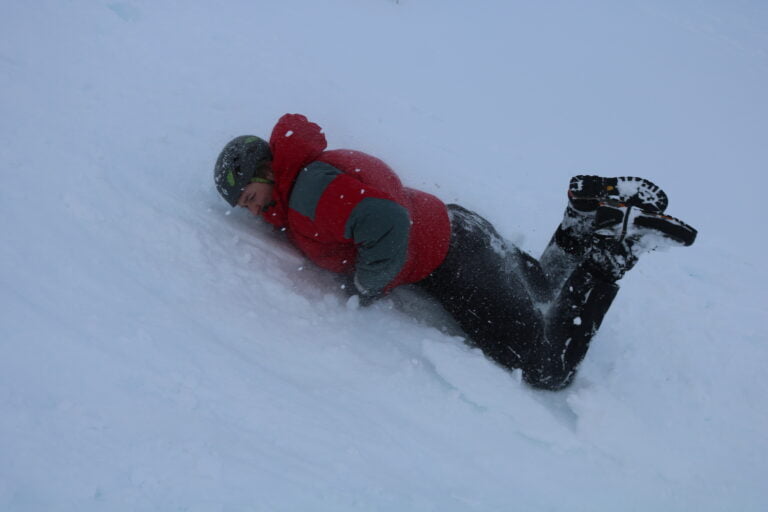 Someone taking part in Winter Mountain Skills training in the Cairngorms, Scotland with Active Outdoor Pursuits.